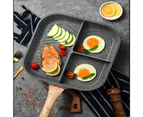 11 Inch Nonstick 3 Section Divided Breakfast Pan Grill Pan for Stove Tops Induction Compatible, PFOA & PTFEs Free