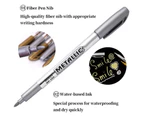 Toscano 8 Pcs Metallic Marker Pens for DIY Artist Illustration Crafts-Silver