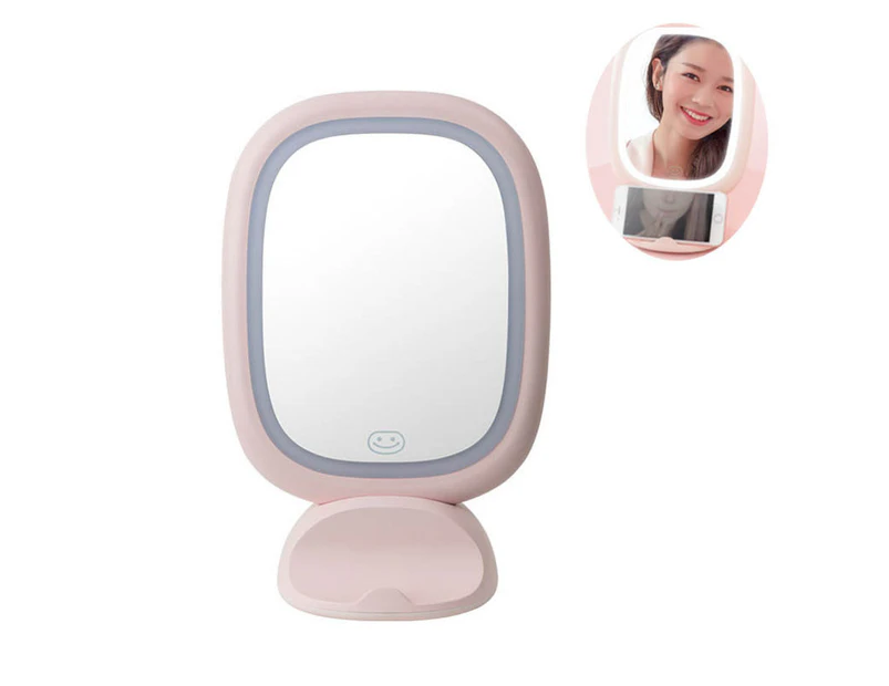 Toscano Makeup Mirror with Light Vanity Mirror Sided Cosmetic Mirror with Touch Powered-Pink
