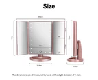 Toscano Tri-Fold Lighted Vanity Mirror with 22 LED Lights 3X/2X/10X Magnification Make Up Mirror-White