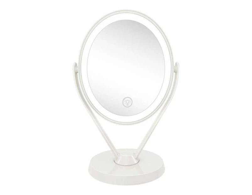Toscano Double Sided 1x/7x Magnification LED Makeup Mirror-White