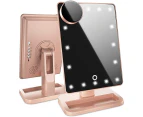 Toscano Bluetooth Makeup Mirror with10X Magnification Spot Mirror-Rose Gold