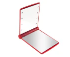 Toscano Portable LED Lighted Travel Makeup Mirror-Red