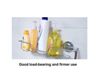 Toscano 2Pcs Strong Suction Cup Adhesive Shower Caddy Bath Shelf Storage with 4 Side Hooks for Shampoo Bathroom Accessories