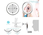 Toscano LED 7X Magnifying Makeup Mirror with Power Locking Suction Cup