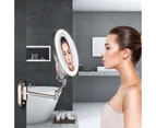 Toscano Wall Mounted Lighted Makeup Mirror 7" 7X Magnifying Cosmetic Mirror with 3 Color Modes USB Charging Type-Silver