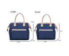 Toscano Fashion Portable Picnic Bento Bag Waterproof Oxford Cloth Lunch Bag-Dark Blue