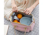 Toscano Fashion Portable Picnic Bento Bag Waterproof Oxford Cloth Lunch Bag-Pink