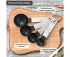 Toscano 8Pcs Stainless Steel Handle Measuring Cups and Spoons Set-Black