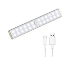 Toscano LED Closet Light 24-LED Rechargeable Motion Sensor White Light Bar for Stairs Wardrobe Kitchen Hallway (1 Pack)