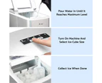 Advwin 2.2L Portable Ice Maker Machine Home Ice Cube  Maker Bar Countertop Silver