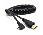 2m HDMI-compatible to Right & Left Angle Mini HDMI & HDMI & Micro HDMI male to male stretch Spring Curl Flexible Cable V1.4 DSLR