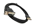 RS232 female serial conversion cable DB9 female to USB Male Cord 1.8M