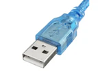 5FT 1.5m Clear Blue USB 2.0 Extension Male to Female Connector Cable