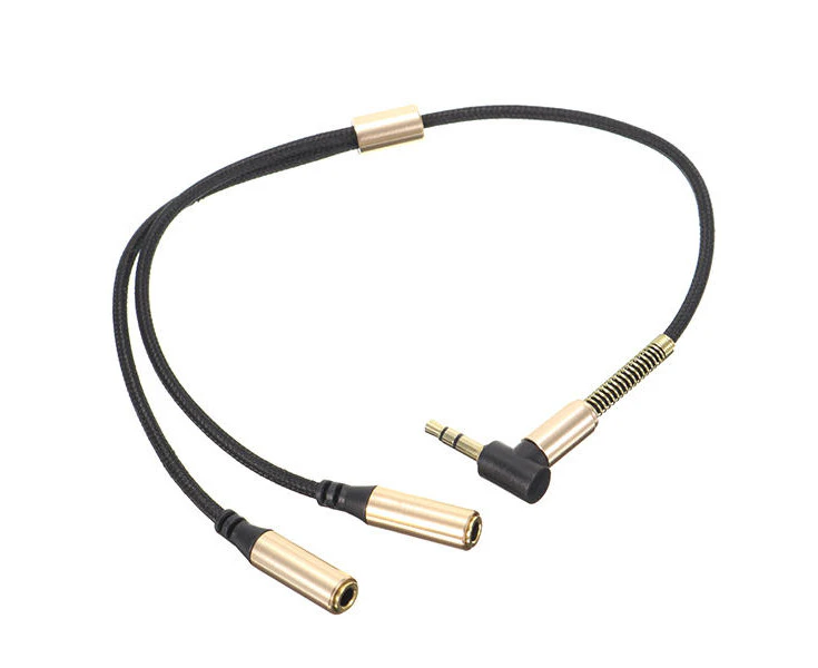 2PCS Universal 3.5mm Jack 1 To 2 Dual Earphone Headphone Splitter Standard Audio Cable