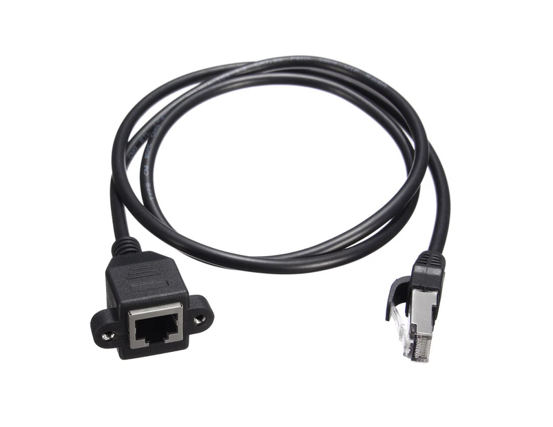 0.3M RJ45 Cable Male to Female Screw Panel Mount Ethernet LAN Network Extension Cable