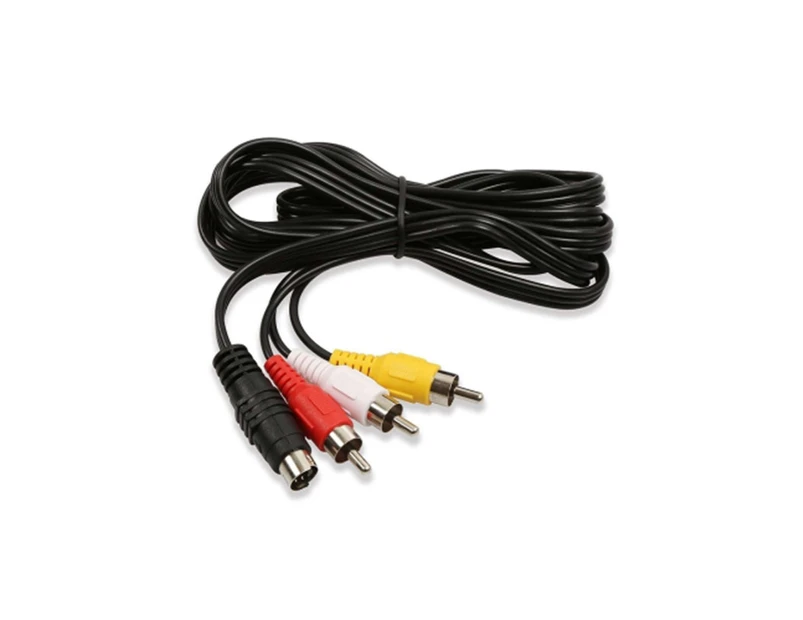2Pcs 4 Pin S-Video To 3 Rca Av Tv Male Cable Converter Adapter Length: 1.5M(Black)