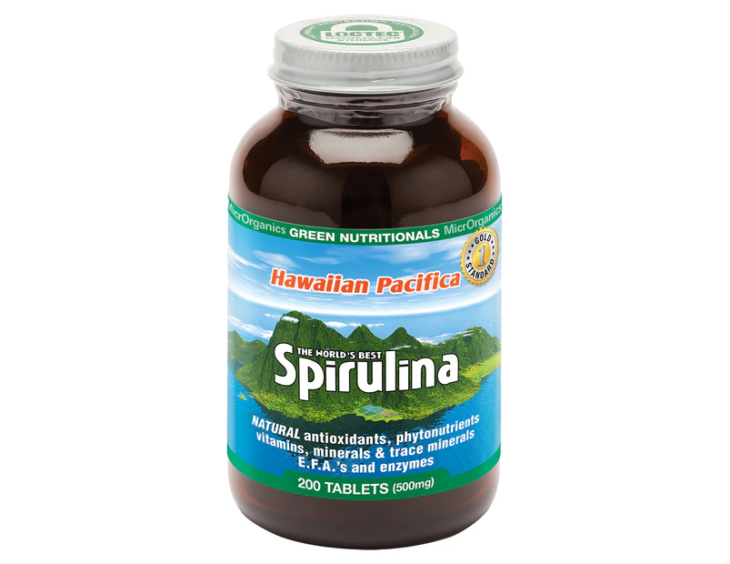 Green Nutritionals Hawaiian Pacifica Spirulina 200 tablets - Vegan Friendly