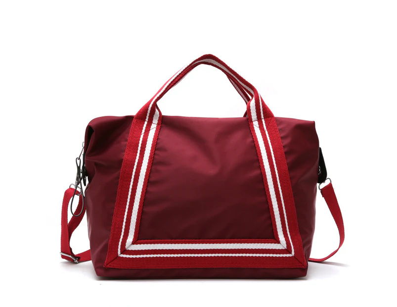 Large Capacity Duffle Bag with Shoes Compartment Fashion Tote Bags Red