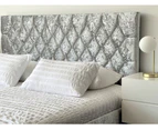 Allegra Diamond Tufted Crushed Velvet Queen Bed Frame Silver Fabric Upholstered