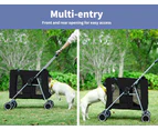 Pawz Pet Stroller Dog Cat Cage Carrier Travel Pushchair Foldable Pram Black