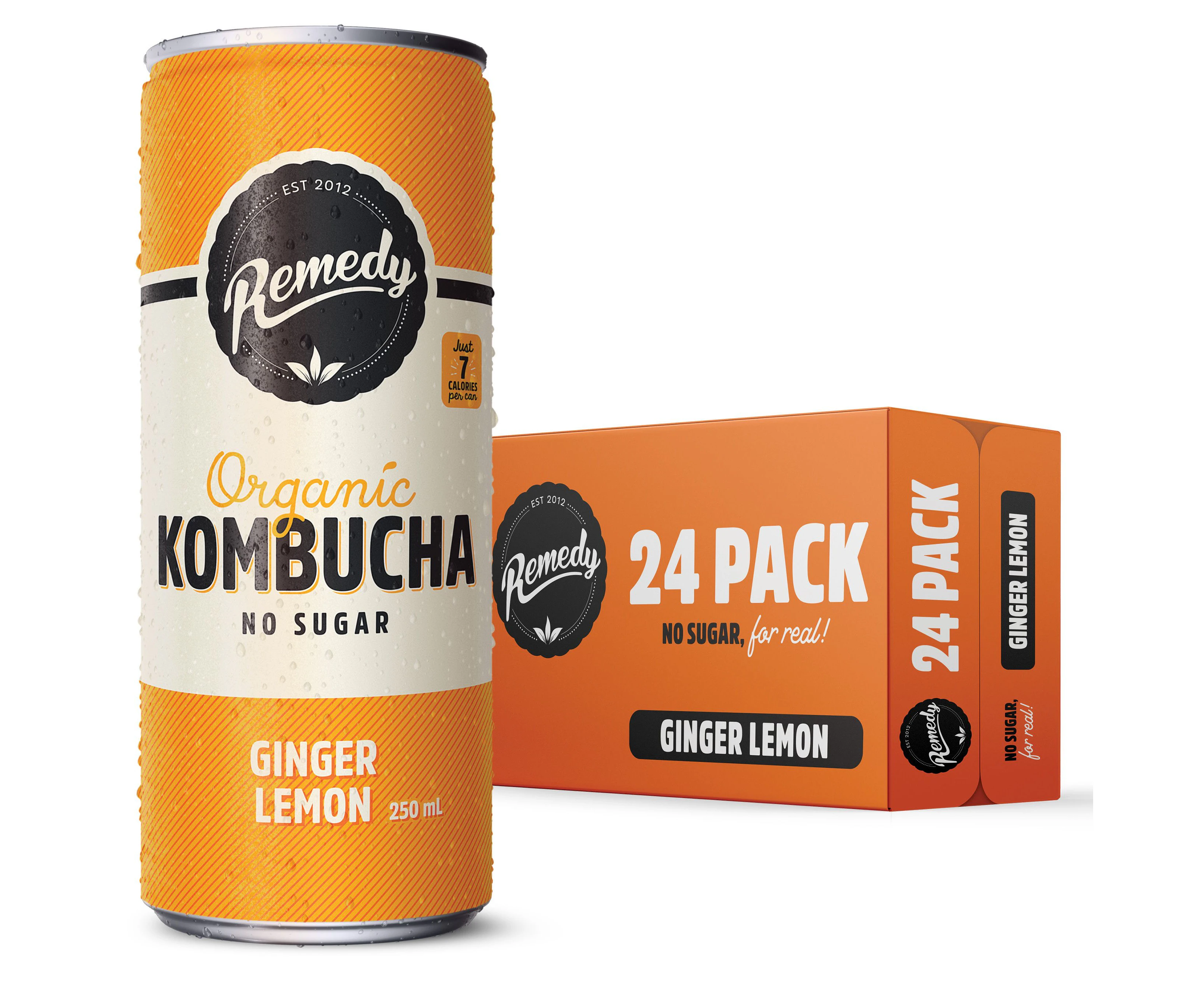 Remedy Kombucha Ginger Lemon - 24x250ml