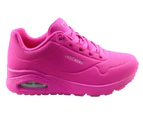 Skechers Womens Uno Neon Nights Memory Foam Shoes - Pink