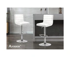 ALFORDSON Set of 2 Ruel Kitchen Leather Bar Stools (White)