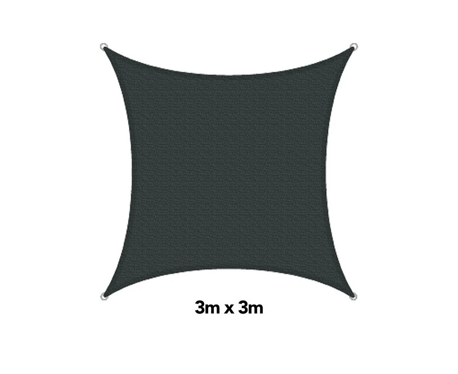 H&g shade sail square charcoal,3x3m