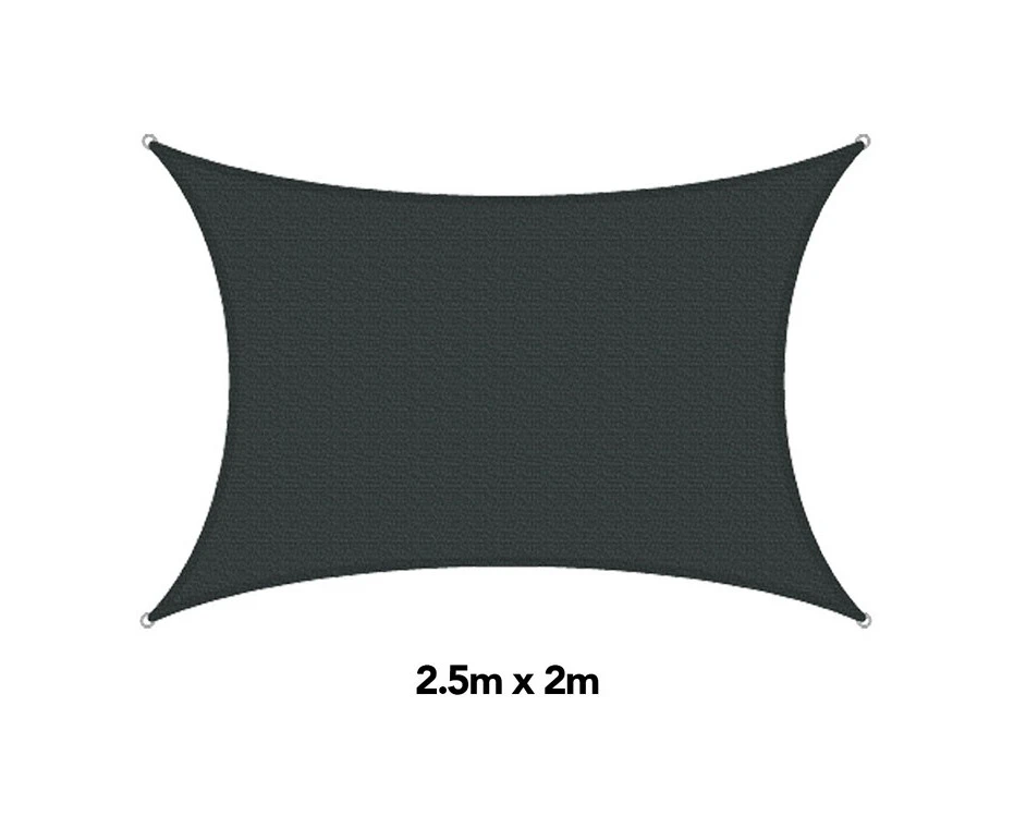 H&g shade sail rectangle charcoal, 2.5 x 2m