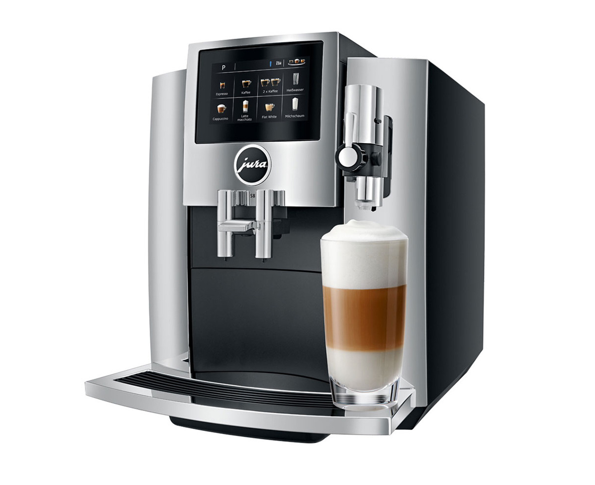 Jura S8 Automatic Touchscreen Bean Coffee Machine/Drink Maker Chrome ...