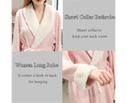 AOMEI Womens Winter Robe Soft Plush Warm Spa Long Bathrobe Pajamas-Pink