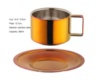 200ml Coffee Mugs Polished Rust-proof Stainless Steel Stylish Tea Milk Beer Cup with Handle for Kitchen - Multicolor Red