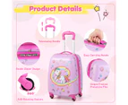 Costway 2PCS Kids Luggage Set 16'' & 13'' Backpack Travel Suitcase Carry On Bag Children Baggage Pink