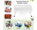 Costway Portable Fillet Table Folding Camping Table Filleting Station Outdoor Kitchen w/Knife Grooves & Drainage Hose