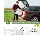 Costway Portable Fillet Table Folding Camping Table Filleting Station Outdoor Kitchen w/Knife Grooves & Drainage Hose