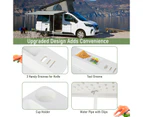 Costway Portable Fillet Table Folding Camping Table Filleting Station Outdoor Kitchen w/Knife Grooves & Drainage Hose