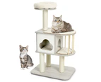 Costway 120cm 4-level Cat Tree Wood Scratching Post Cat Tower Condo Sisal Scratcher Pet House Furniture