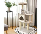 Costway 120cm 4-level Cat Tree Wood Scratching Post Cat Tower Condo Sisal Scratcher Pet House Furniture