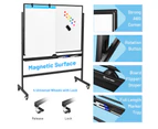 Costway 120x90cm Magnetic Whiteboard Mobile Office Dry Erase Board Double-Sided School w/Height Adjustable Stand