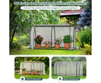 Costway Mini Greenhouse PE Cover Garden Green House w/Roll-Up Zippered Door 121x54x61.5cm