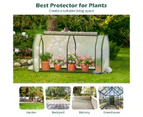 Costway Mini Greenhouse PE Cover Garden Green House w/Roll-Up Zippered Door 121x54x61.5cm