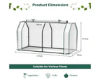 Costway Mini Greenhouse PE Cover Garden Green House w/Roll-Up Zippered Door 121x54x61.5cm