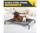 Costway 110x80x18cm Elevated Dog Bed Indoor Pet Cot Outdoor Puppy Trampoline Raised Beds Cat Sleep Mat 40kg Load Capacity Steel Frame