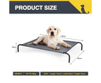 Costway 110x80x18cm Elevated Dog Bed Indoor Pet Cot Outdoor Puppy Trampoline Raised Beds Cat Sleep Mat 40kg Load Capacity Steel Frame