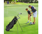 Costway Golf Stand Bag Golf Cart Carry Bag 4-Way Divider w/Insulated Pocket Iron Bracket Leg Black