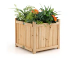 Costway Wood Raised Garden Bed Folding Planter Box w/Drainage Holes Flower Herb Vegetable 38x38x35cm