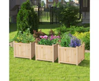 Costway Wood Raised Garden Bed Folding Planter Box w/Drainage Holes Flower Herb Vegetable 38x38x35cm