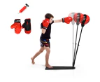 Costway Punching Bag Adjustable Boxing Speed Ball Stand Gift w/Gloves Set