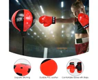 Costway Punching Bag Adjustable Boxing Speed Ball Stand Gift w/Gloves Set